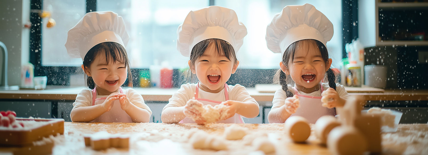 아이들이 요리 체험을 하는 모습